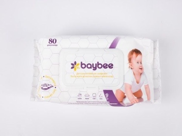 Детские влажные салфетки Baybee 852164 80 шт
