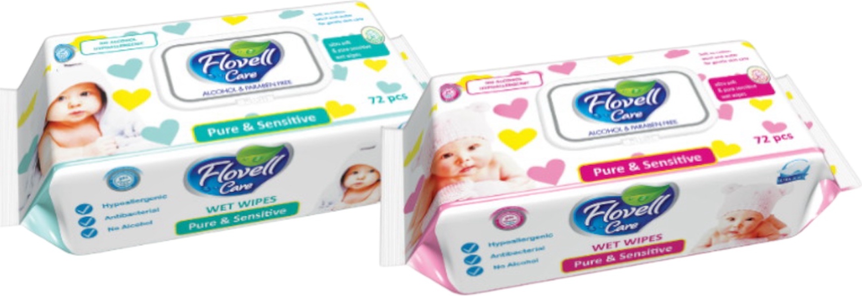 Влажные салфетки Flovell Care Classic 72 шт