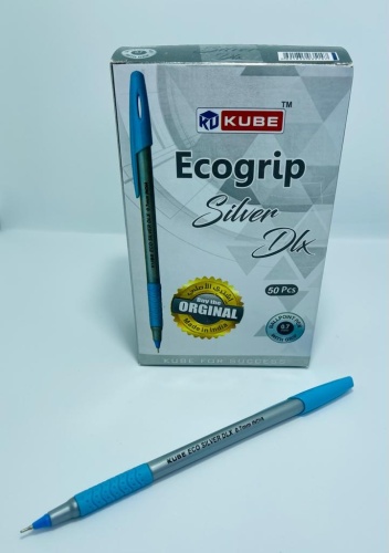 Ручка шариковая KUBE KUBE ECOGRIP SILVER 50 шт, 07 мм, цвет чернил синий