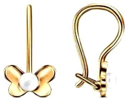 Серьги Veronika jewelry factory 7775 вес 0.8 г серебро, жемчуг