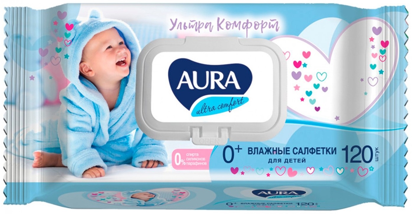 Влажные салфетки Aura Beauty ULTRA COMFORT 6474 120 шт
