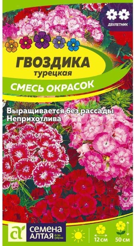 Семена Алтая гвоздика Турецкая Смесь окрасок