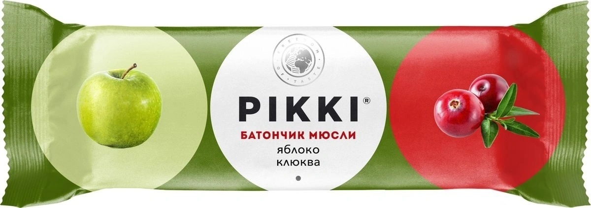 Купить Pikki батончик злаковый со вкусом яблоко, клюква 50 г в Алматы ...