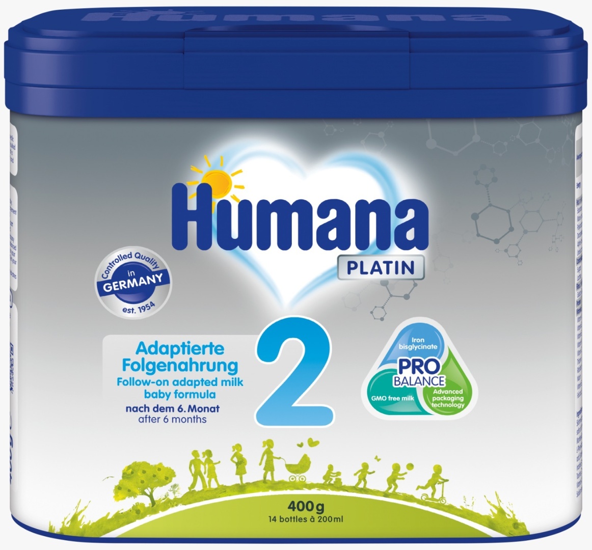 Купить Молочная смесь Humana Platin 2, 400 г в Алматы – Магазин на Kaspi.kz