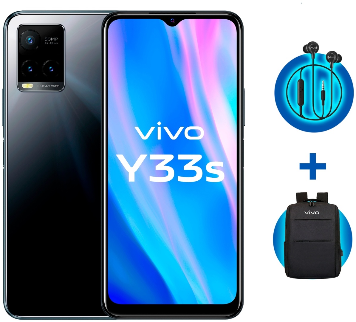 Купить Смартфон Vivo Y33s 4 ГБ/128 ГБ черный + подарок в кредит в ...