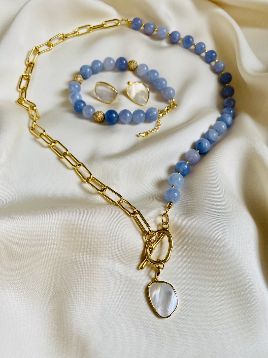 AINUSHA jewellery латунь, аквамарин