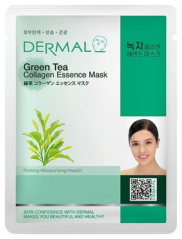 Маска для лица Dermal тканевая Green Tea Collagen Essense 1 шт