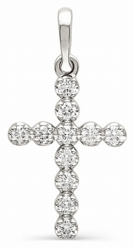 Крестик АЛЬКОР 3296-200 вес 1.15 г золото, бриллиант