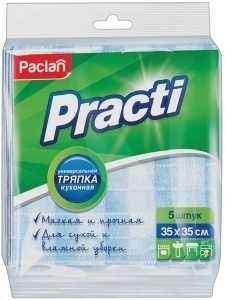 Тряпка универсальная Paclan Practi Универсальные 5 шт, вискоза, полиэстер