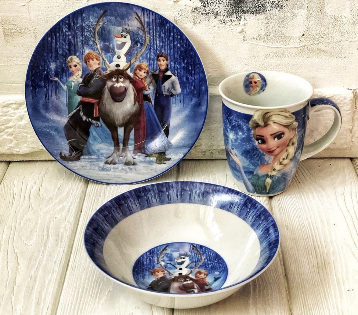 Сервиз на 1 персону Alma Home Холодное сердце, предметов: 3, детский, керамика