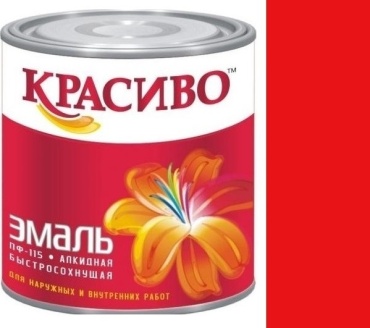 Красиво эмаль глянцевая ПФ-115 2.7 кг, тон красный