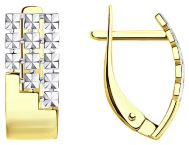 Серьги Diamant 53-120-01510-1 вес 1.64 г золото, без вставок