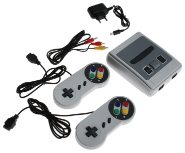 Игровая приставка 620 SFC, 620 игр, AV кабель, 2 проводных джойстика, серая Джойстик, AV-кабель