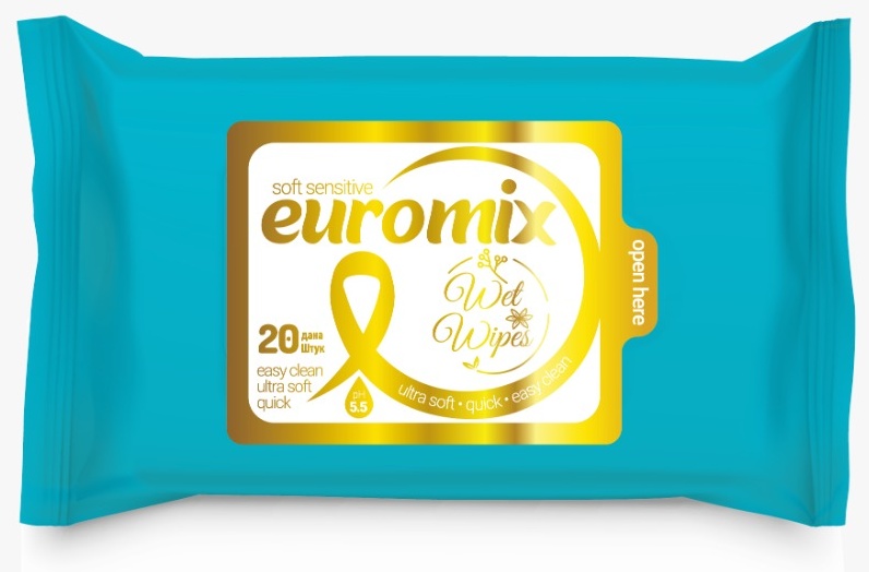 Влажные салфетки Euromix Soft Sensetive 20 шт