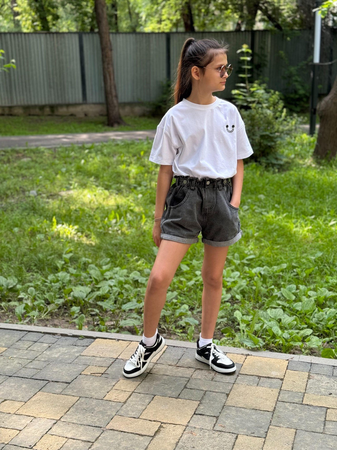 Джинсовые шорты BABY STYLE серый