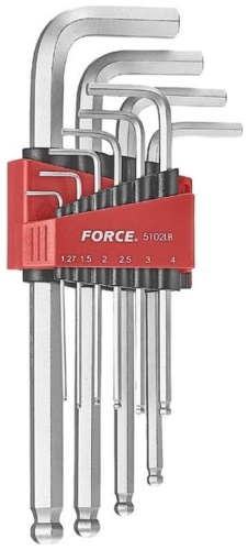 Шестигранный ключ Г-образный Force арт.5102LB, 11 шт