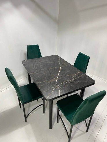 Комплект MEBEL STYLE GROUP 115780323, стол 120х80 см + 4 стула, зеленый