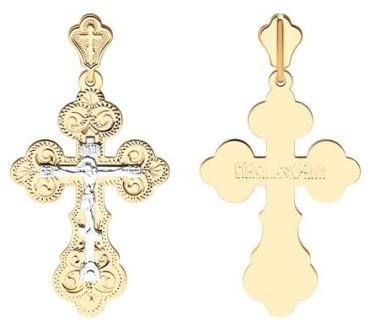 Крестик LUXOR JEWELRY LUXOR 121116_2,6 вес 2.6 г золото, без вставок