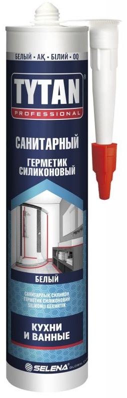 Герметик TYTAN санитарный кухни и ванные, цвет белый 280 мл