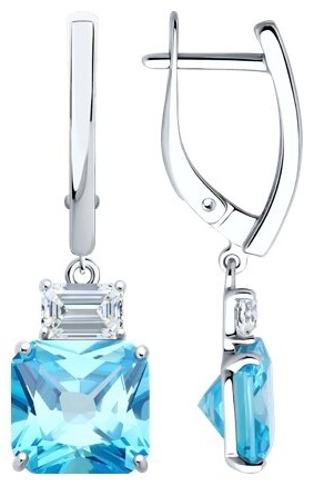 Серьги SOKOLOV 94026768 вес 6 г серебро, фианит