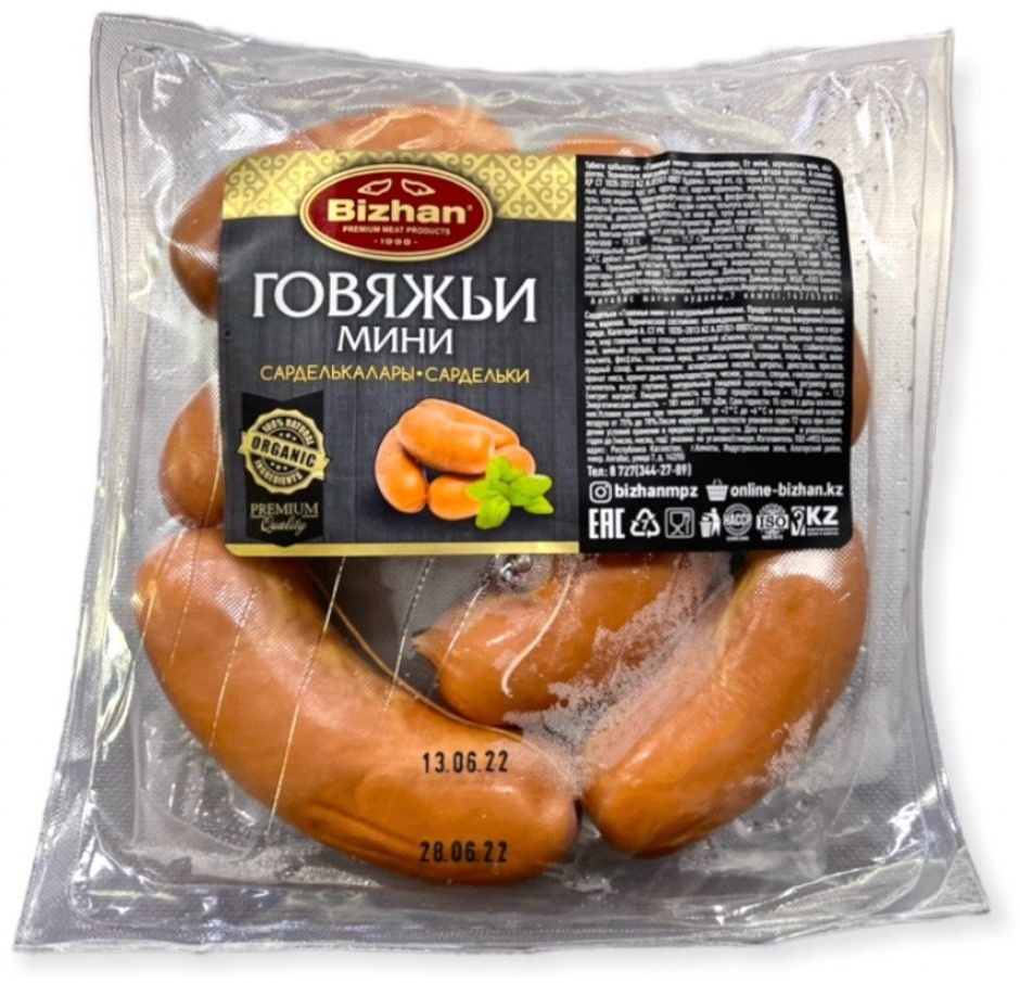 Bizhan сардельки мини натуральные говядина, индейка 500 г