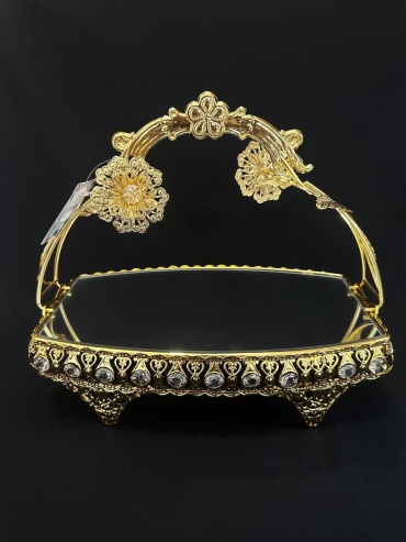 Блюдо ROYAL CROWN 34х20 см, стекло, металл, 1 шт