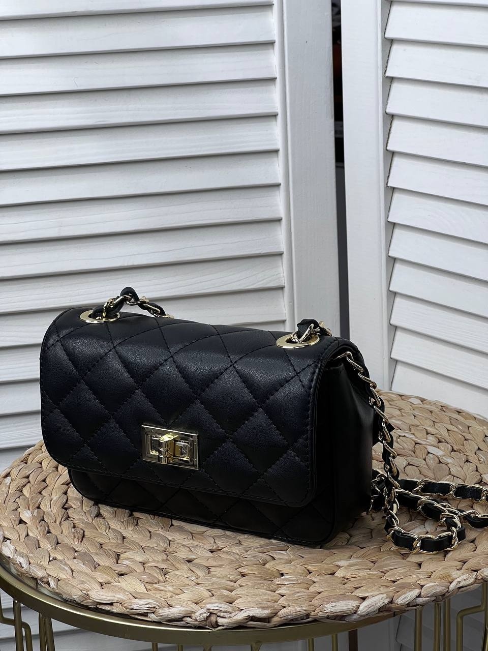 Мини-сумка Genuine Leather натуральная кожа черный