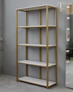 Стеллаж напольный Top Team, 100x35x185 см, белый, золотой