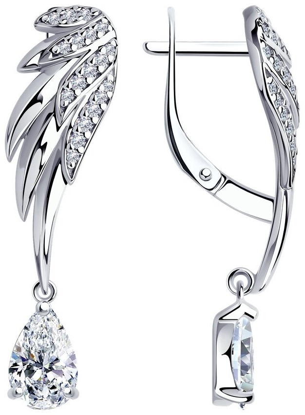 Серьги SOKOLOV EAR-SO-925-106854 вес 4.275 г серебро, фианит