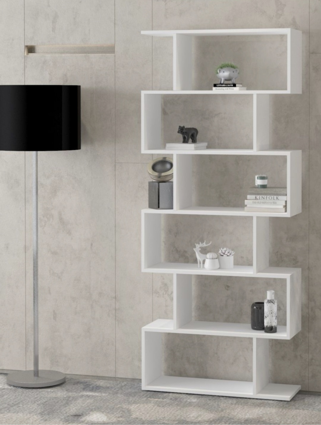 Купить Стеллаж напольный Letto Mebel, 73x25x175.7 см, белый в Алматы ...