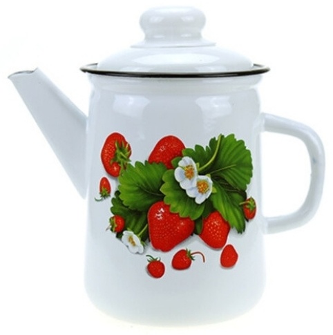 Эмаль чайник Земляника 63701816 2 л, нержавеющая сталь