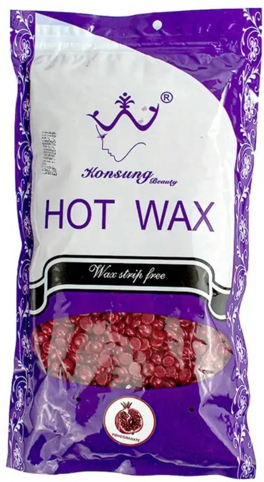 Воск пленочный Konsung Beauty Hot Wax Pomegranate плотность средняя в гранулах 300 г