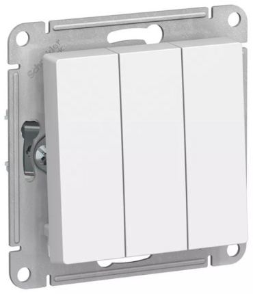 Выключатель клавишный Schneider Electric Atlas, белый