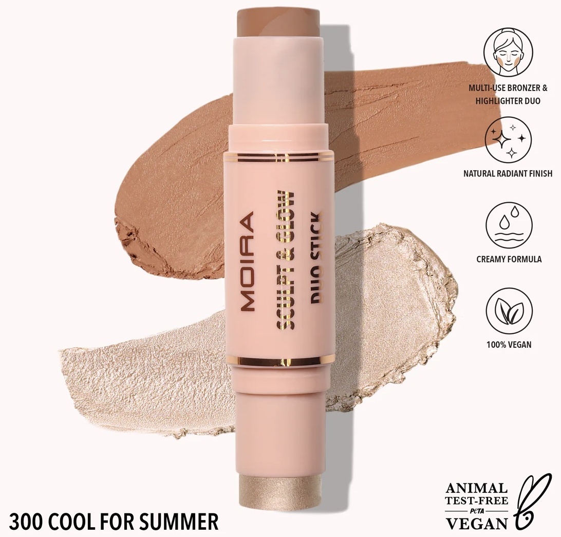 MOIRA Sculpt & Glow Duo Stick карандаш для контуринга, хайлайтер 300 Cool for Summer