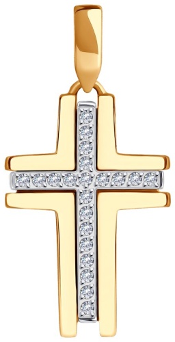 Крестик SOKOLOV PEN-SO-585-88013827 вес 2.01 г золото, фианит
