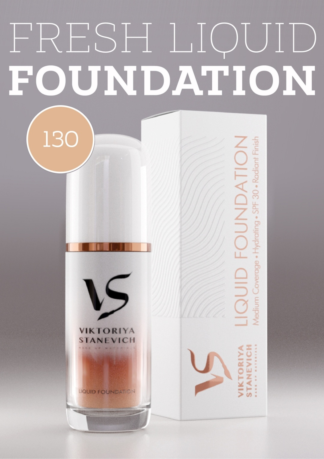 VIKTORIYA STANEVICH Liquid Foundation SPF30 тональный крем 130 30 мл