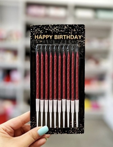 Свеча Happy birthday цилиндр, 10 шт 10 см