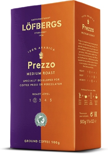 Кофе Lofbergs Prezzo молотый в пакете 500 г