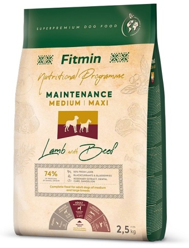 Fitmin dog medium maxi maintenance lamb beef - 2,5kg. 02.май кг
