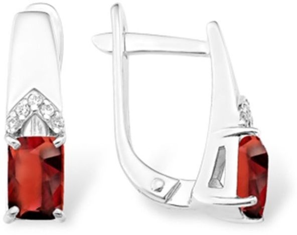 Серьги kari jewelry 098002X0 вес 2.68 г серебро, фианит, гранат