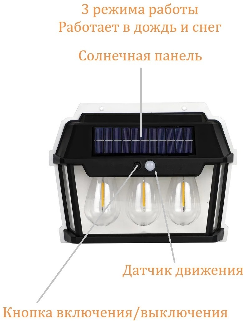 Уличный светильник настенный Solar 38 Вт 17 см