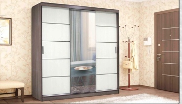 Шкаф-купе Elegant Сенатор, 210x210х56 см, белый, коричневый