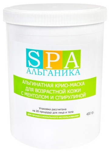 Маска для лица SPA Альганика альгинатная с ментолом и спирулиной для возрастной кожи 1000 г
