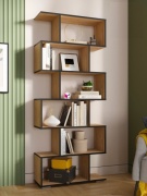 Стеллаж напольный RIZIQ, 73x25x176 см, черный, коричневый