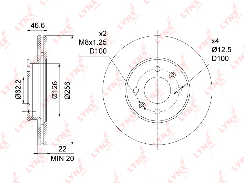 Диски LYNXauto передние BN1058