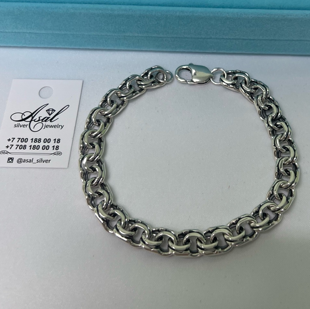 Купить Браслет Asal Silver 973768 длина 24 см, вес 32 г серебро ...