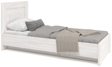 Кровать MySTAR Вирджиния односпальная, 90x200 см (без матраса, без подъёмного механизма) белый, серый