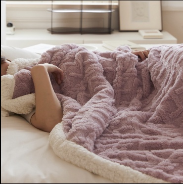 Плед LUX HOME 200х230 см, полиэстер, фиолетовый