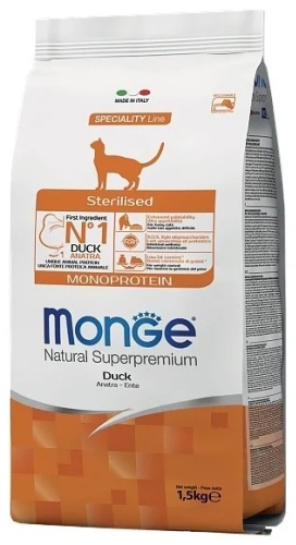 Monge Sterilised для стерилизованных утка 1.5 кг