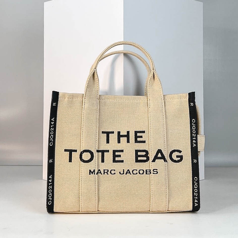 Сумка тоут MARC JACOBS текстиль черный, бежевый